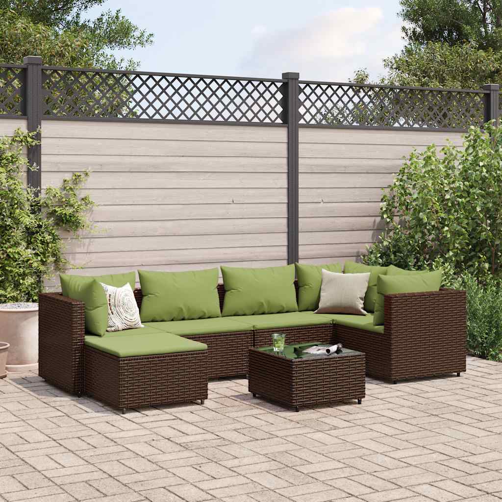 8-Tlg. Garten-Lounge-Set Mit Kissen Schwarz Poly Rattan