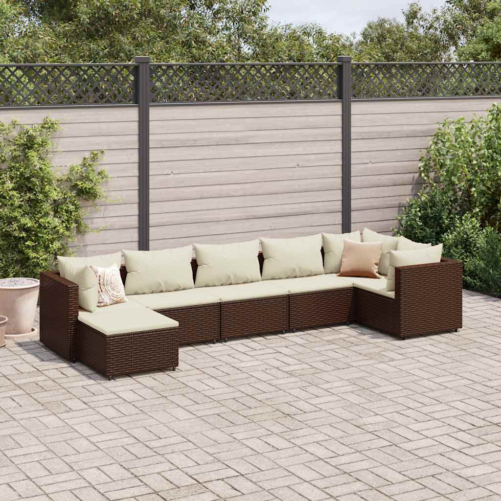 8-Tlg. Garten-Lounge-Set Mit Kissen Schwarz Poly Rattan