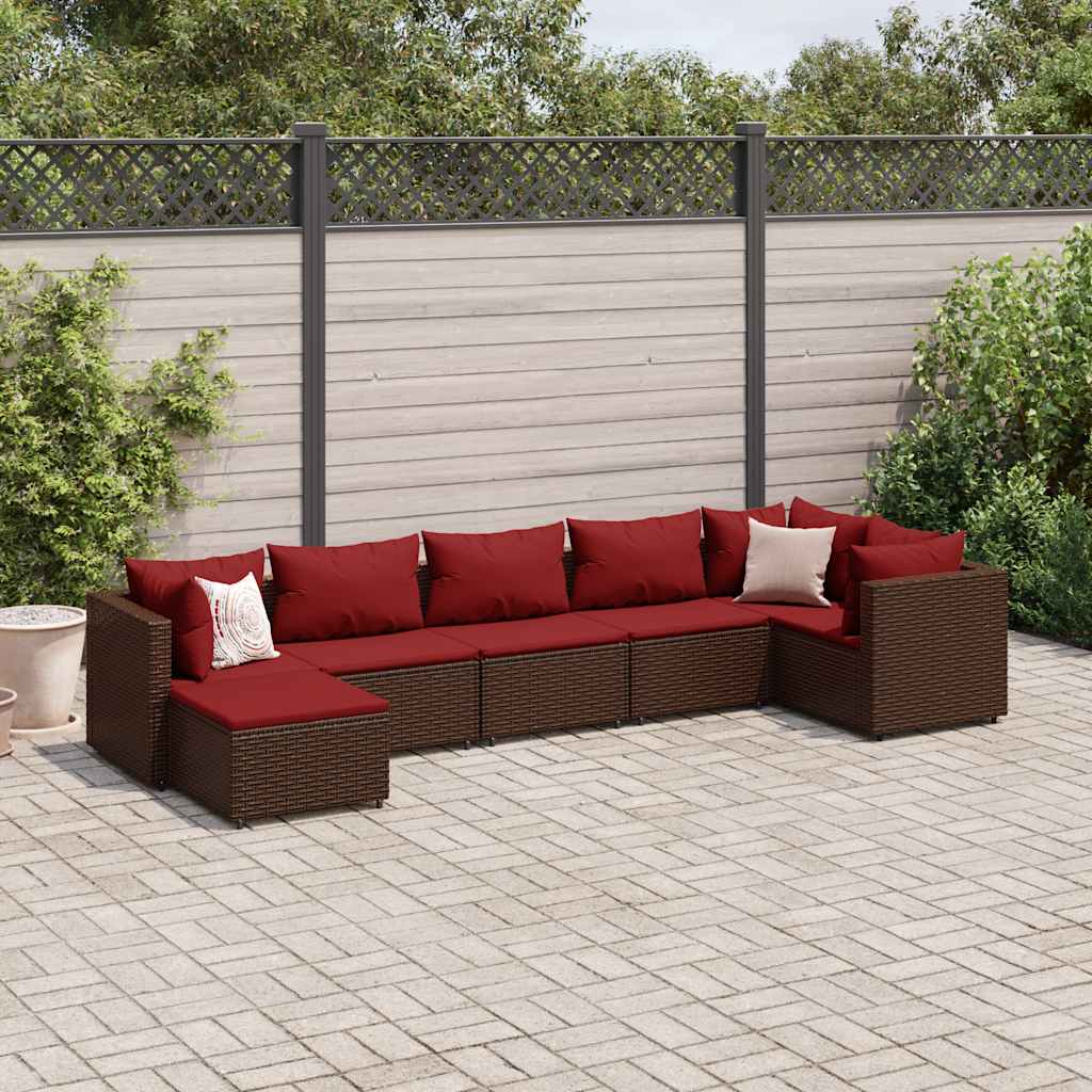 8-Tlg. Garten-Lounge-Set Mit Kissen Schwarz Poly Rattan