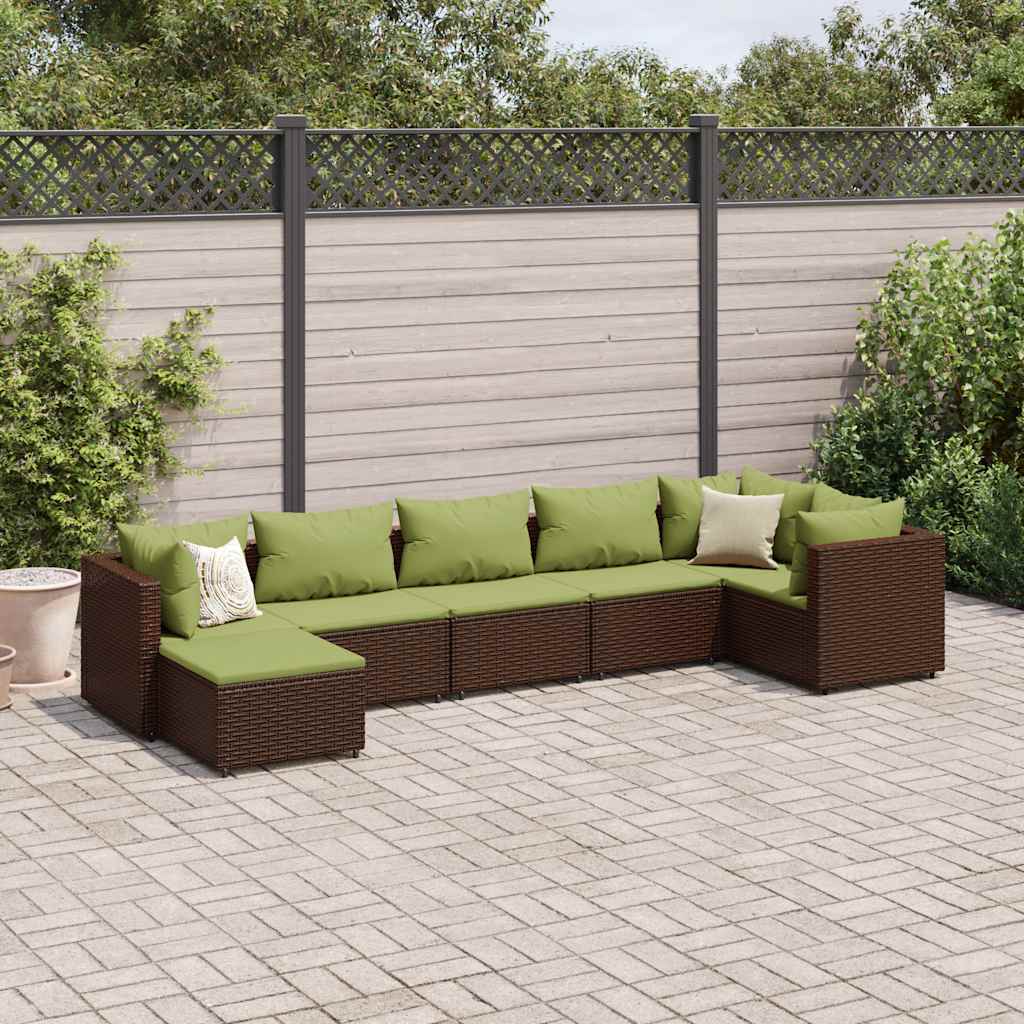 8-Tlg. Garten-Lounge-Set Mit Kissen Schwarz Poly Rattan