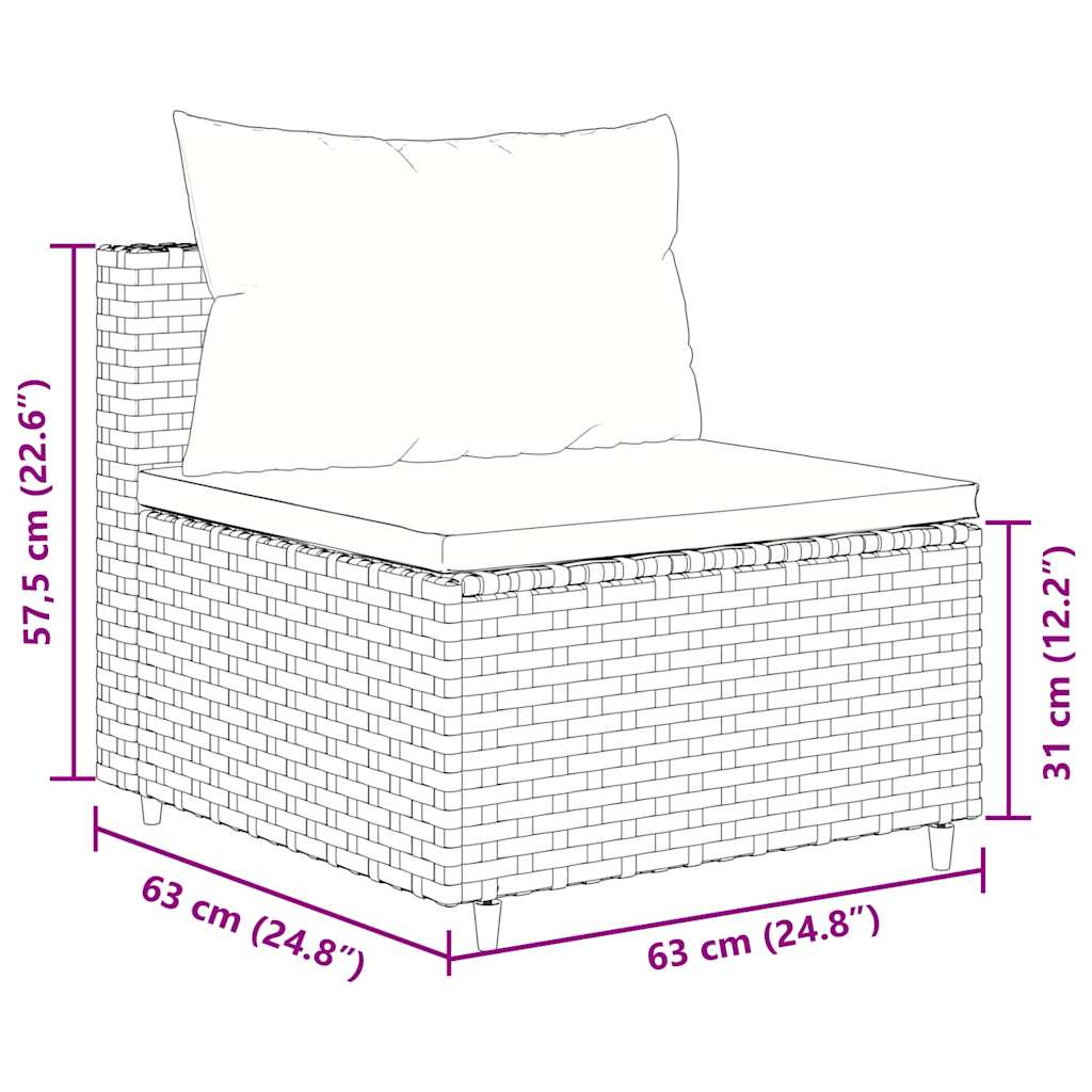 5-Tlg. Garten-Sofagarnitur Mit Kissen Braun Poly Rattan