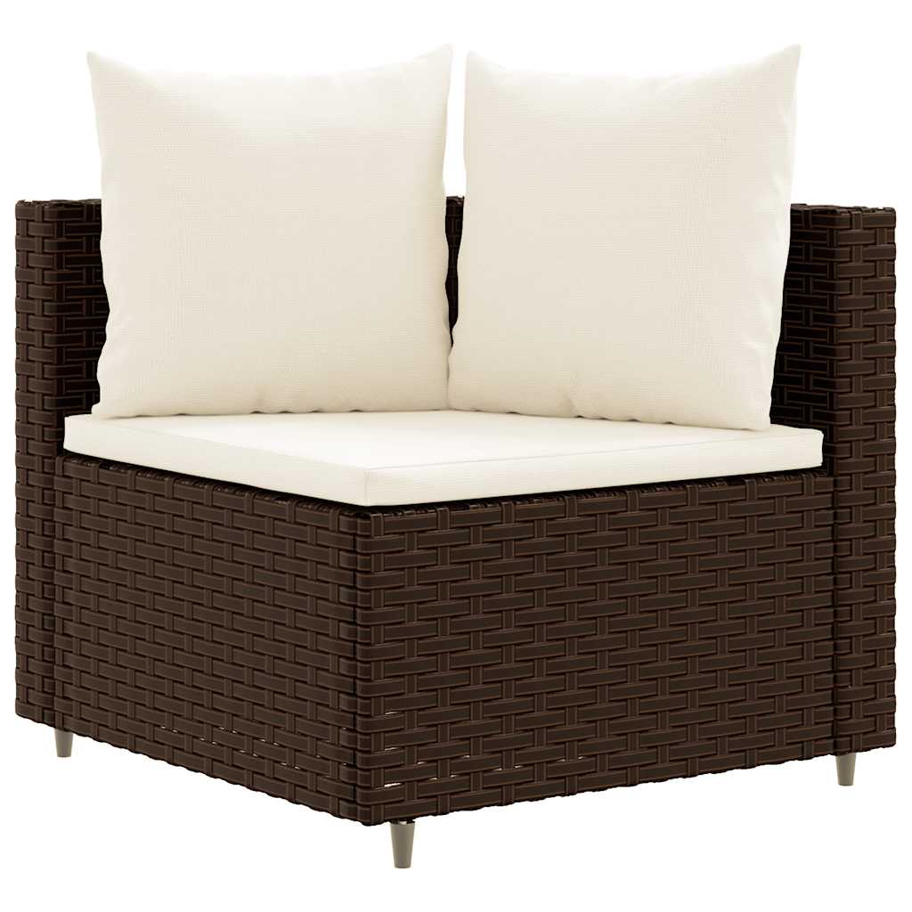 6-Tlg. Garten-Sofagarnitur Mit Kissen Braun Poly Rattan