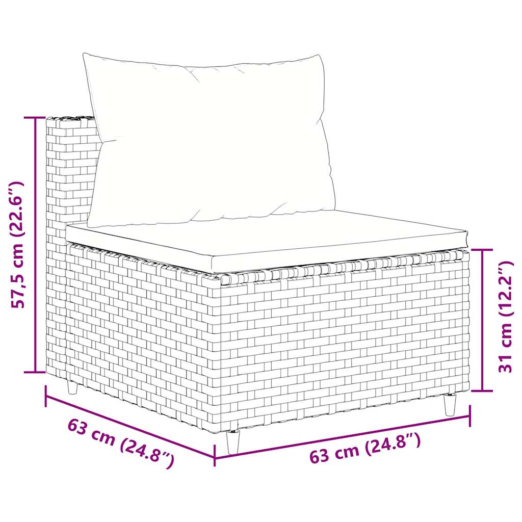 6-Tlg. Garten-Sofagarnitur Mit Kissen Braun Poly Rattan