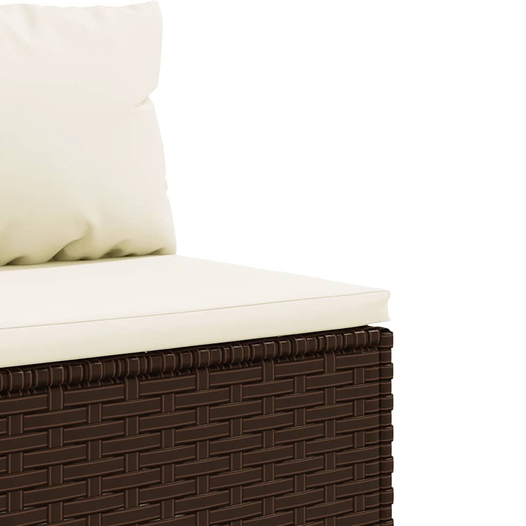 6-Tlg. Garten-Sofagarnitur Mit Kissen Braun Poly Rattan