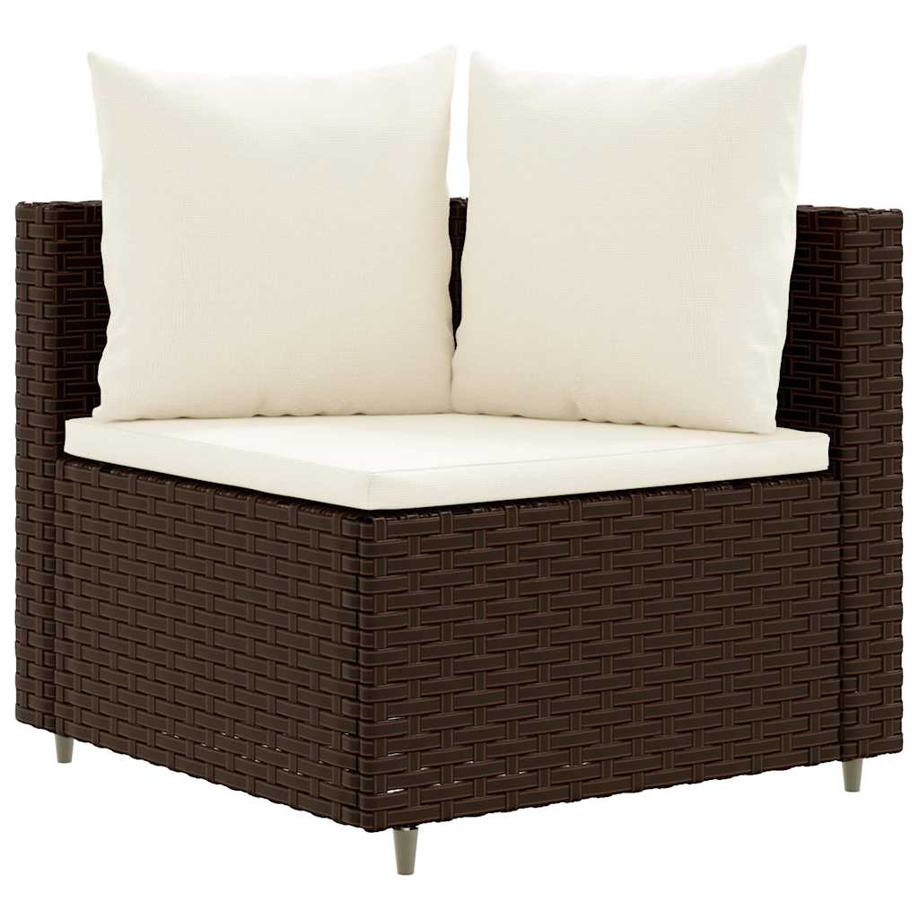 5-Tlg. Garten-Sofagarnitur Mit Kissen Braun Poly Rattan