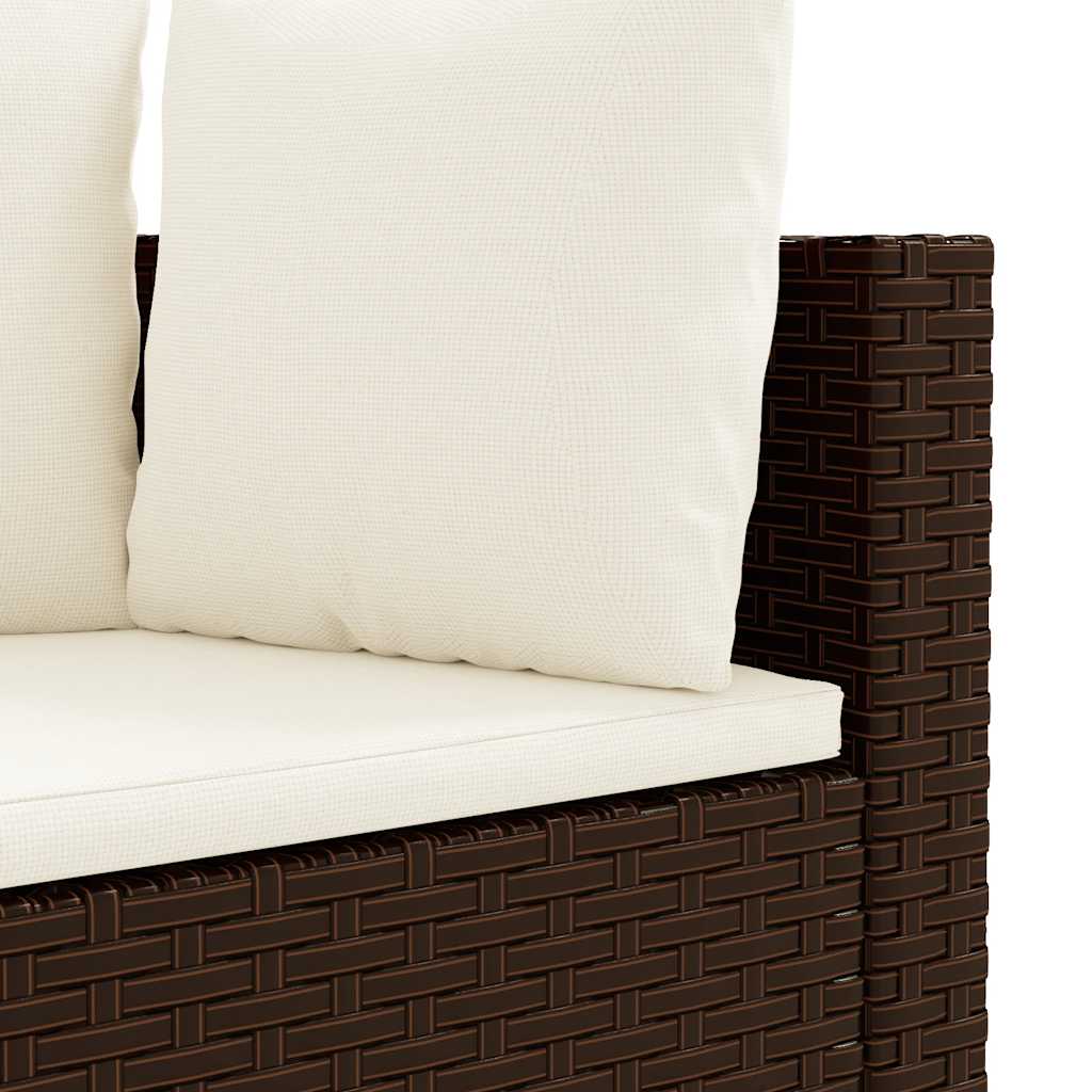5-Tlg. Garten-Sofagarnitur Mit Kissen Braun Poly Rattan
