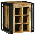 Weinregal Braun Und Schwarz 35 X 35 X 39 Cm Massivholz Akazie