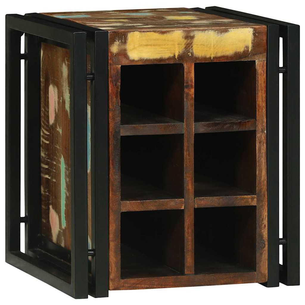 Weinregal Braun Und Schwarz 35 X 35 X 39 Cm Massivholz Akazie