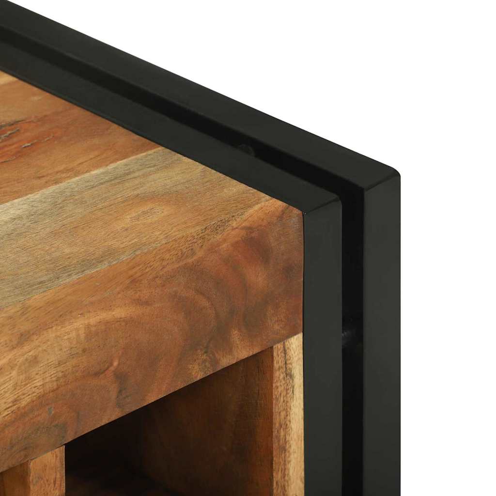 Weinregal Braun Und Schwarz 35 X 35 X 39 Cm Massivholz Akazie