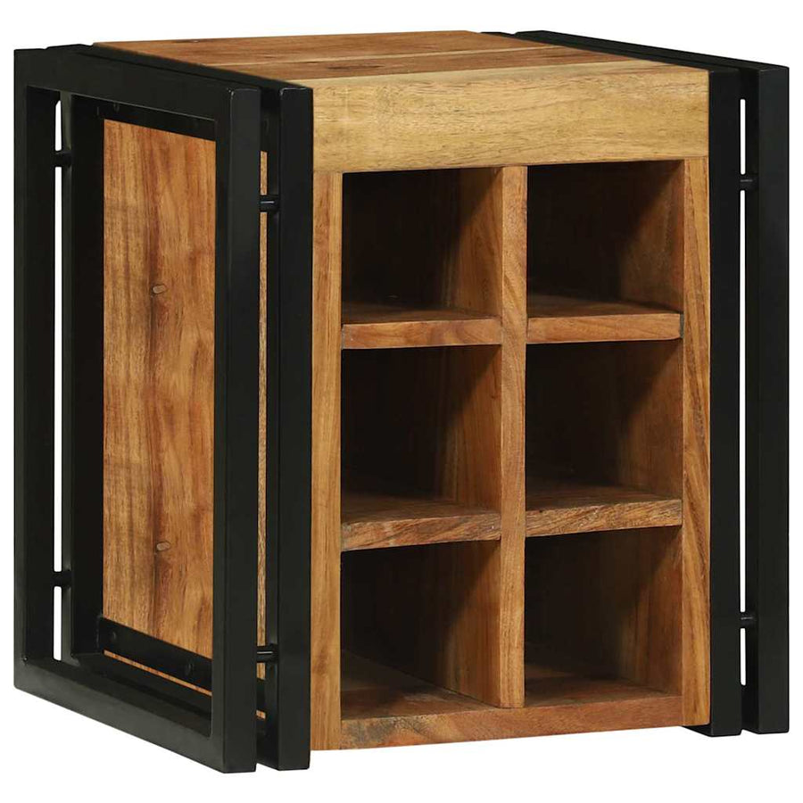 Weinregal Braun Und Schwarz 35 X 35 X 39 Cm Massivholz Akazie