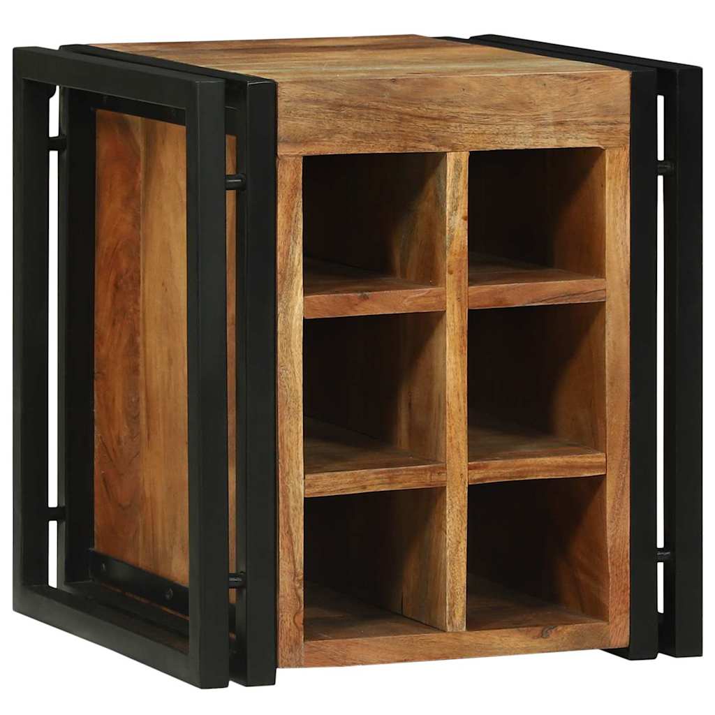 Weinregal Braun Und Schwarz 35 X 35 X 39 Cm Massivholz Akazie