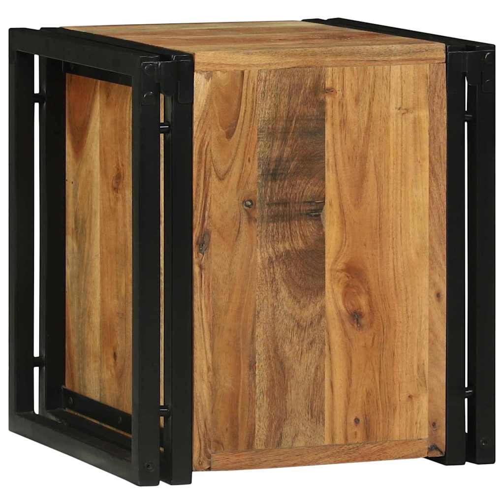 Weinregal Braun Und Schwarz 35 X 35 X 39 Cm Massivholz Akazie