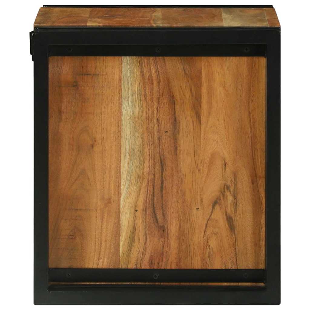 Weinregal Braun Und Schwarz 35 X 35 X 39 Cm Massivholz Akazie