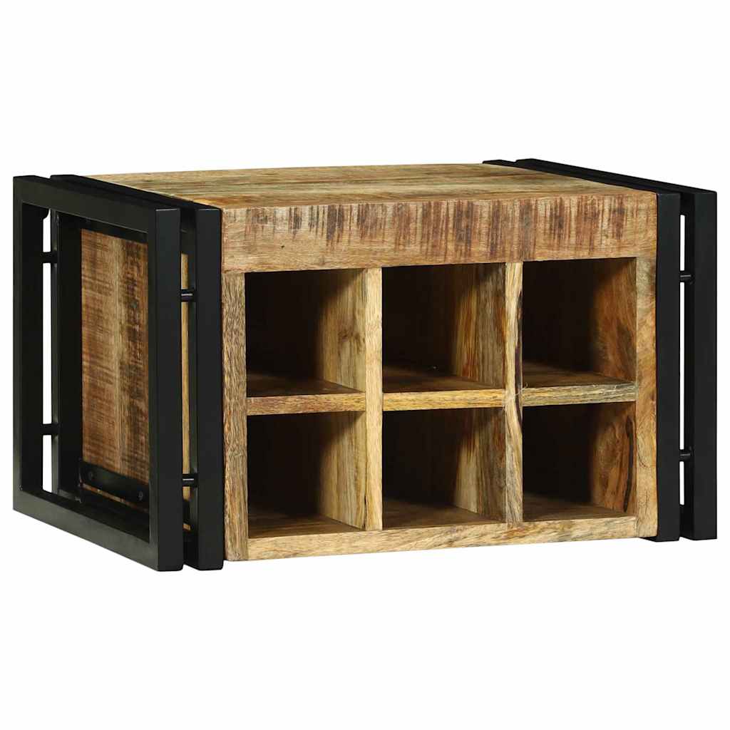 Weinregal Braun Und Schwarz 35 X 35 X 39 Cm Massivholz Akazie