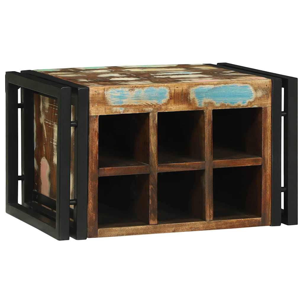 Weinregal Braun Und Schwarz 35 X 35 X 39 Cm Massivholz Akazie