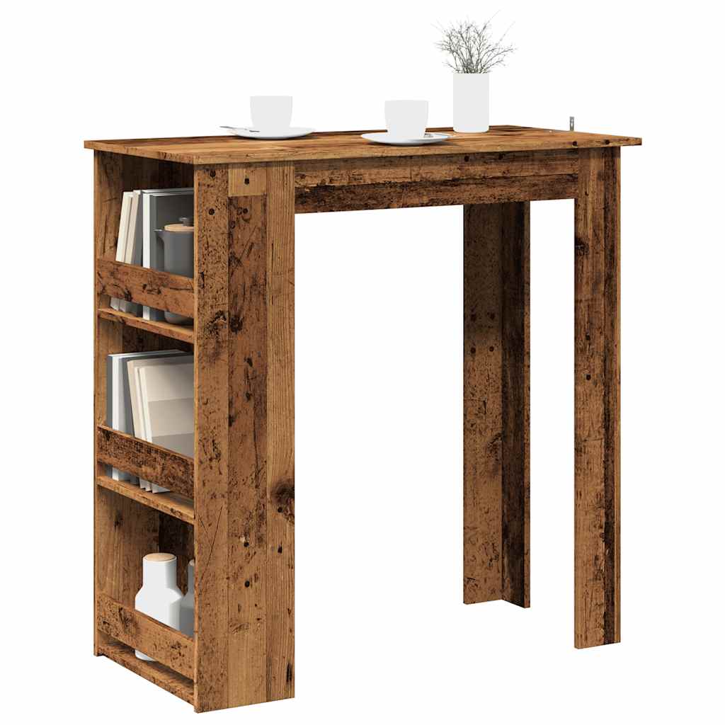 Bartisch Mit Regal Schwarz Eichen-Optik 102X50X103,5 Cm