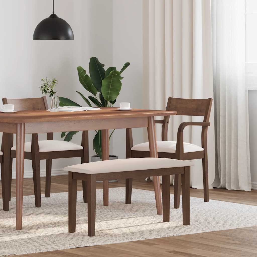 Bank 90 Cm Braun Massivholz Gummibaum