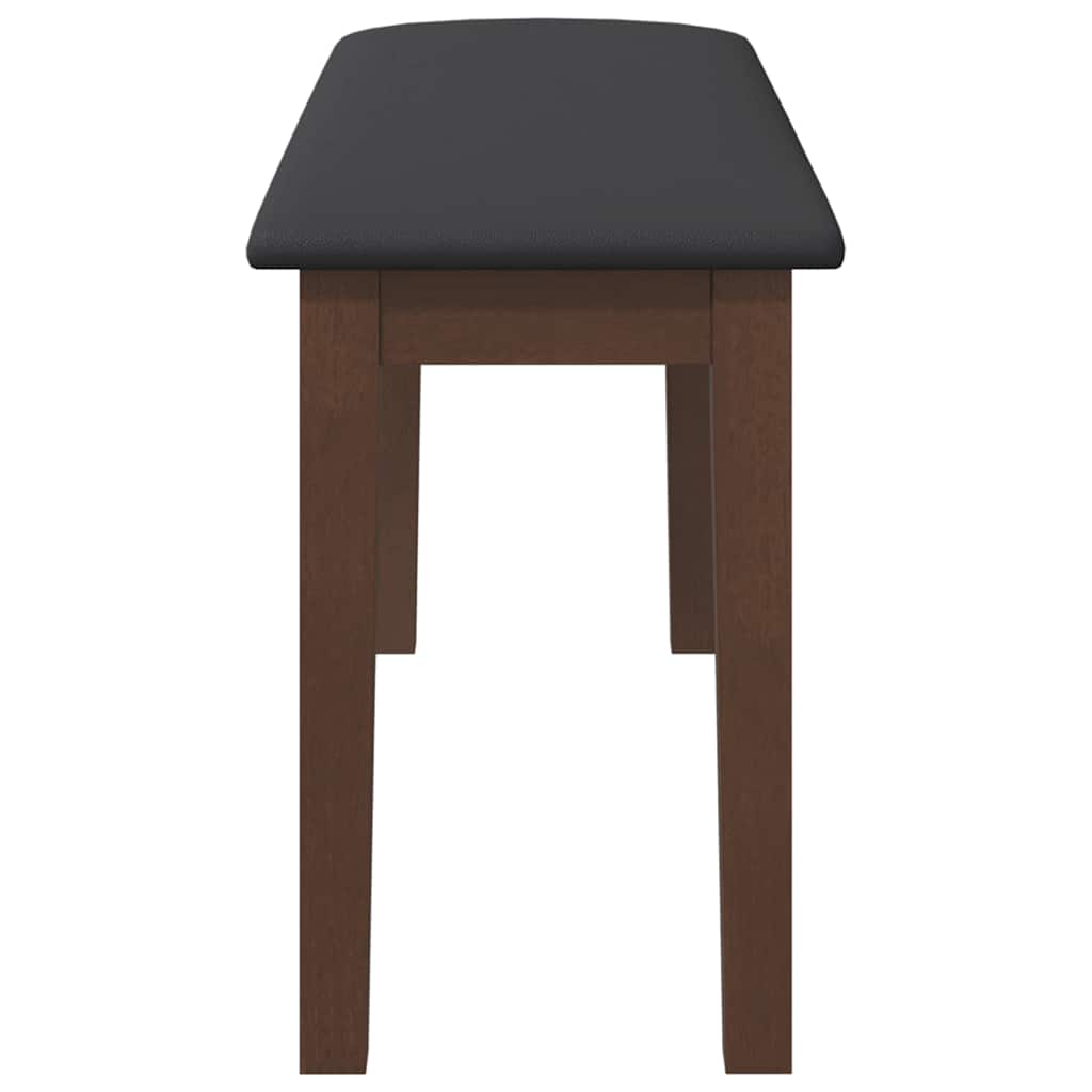 Bank 90 Cm Braun Massivholz Gummibaum