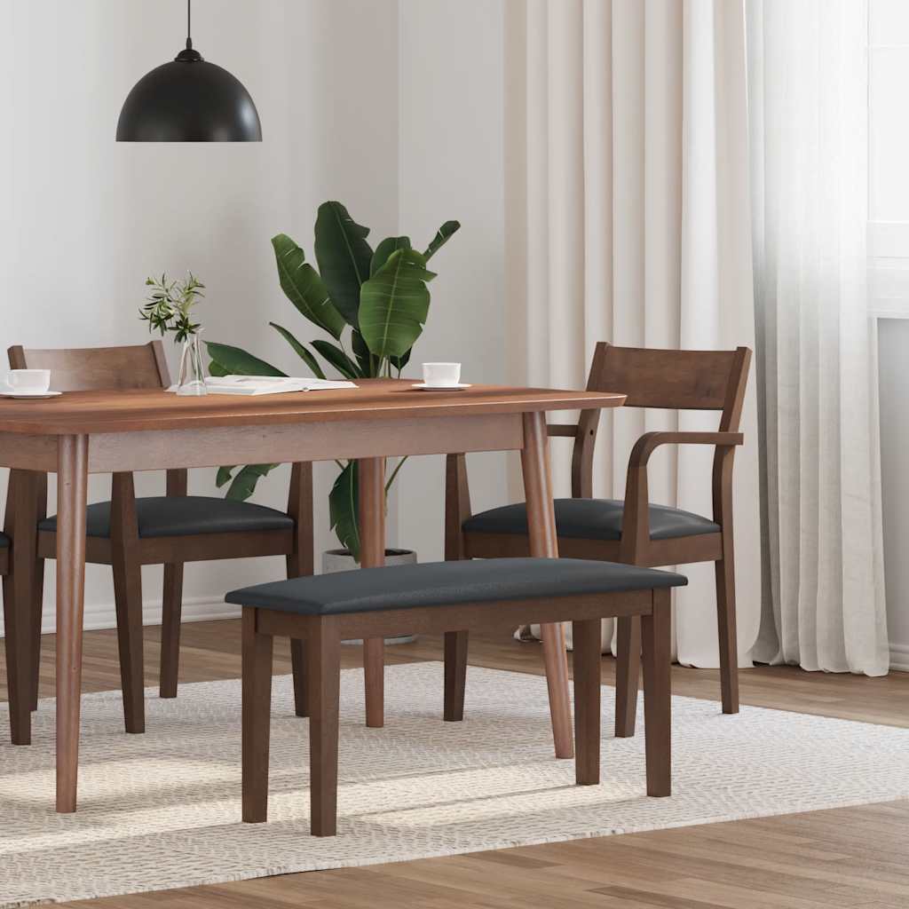 Bank 90 Cm Braun Massivholz Gummibaum