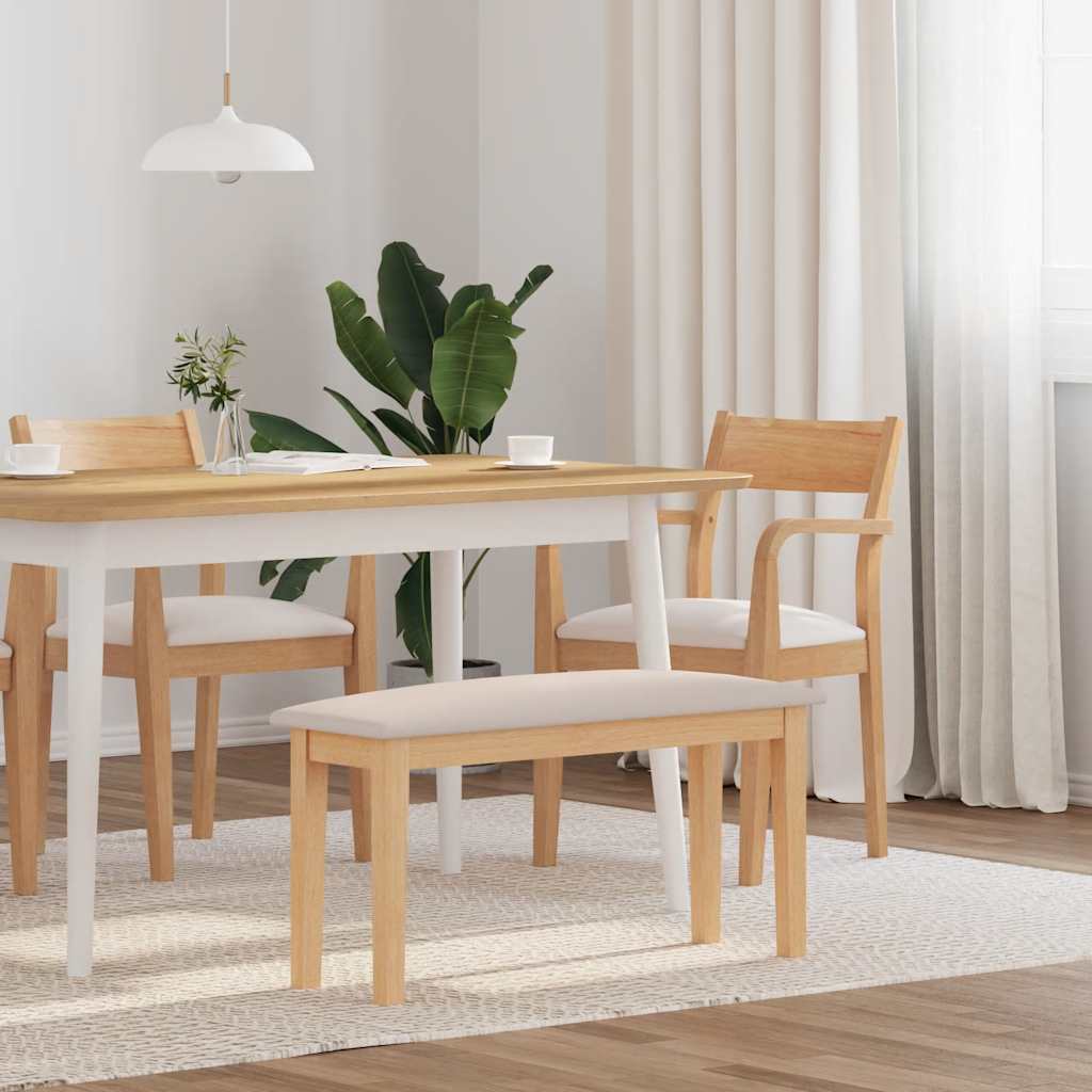 Bank 90 Cm Braun Massivholz Gummibaum