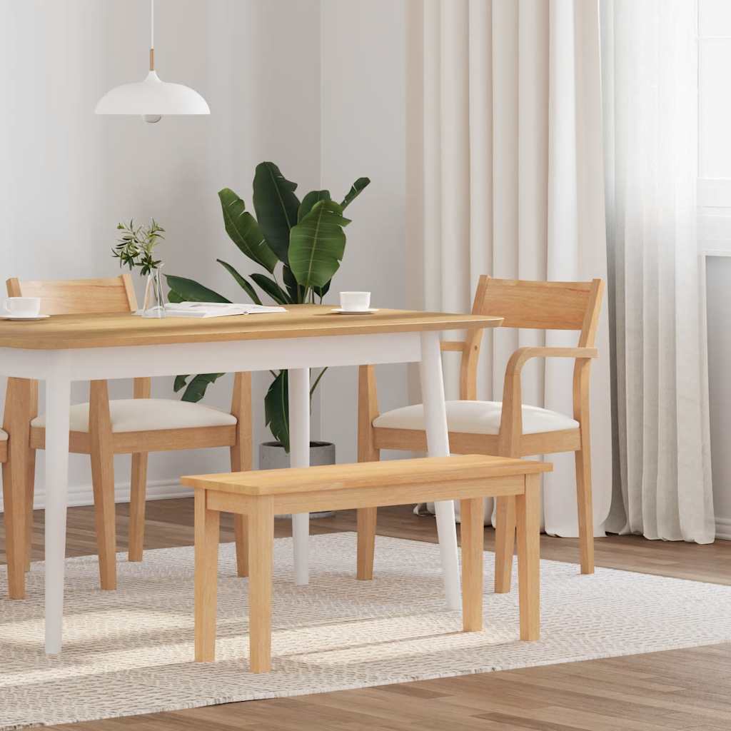 Bank 90 Cm Braun Massivholz Gummibaum