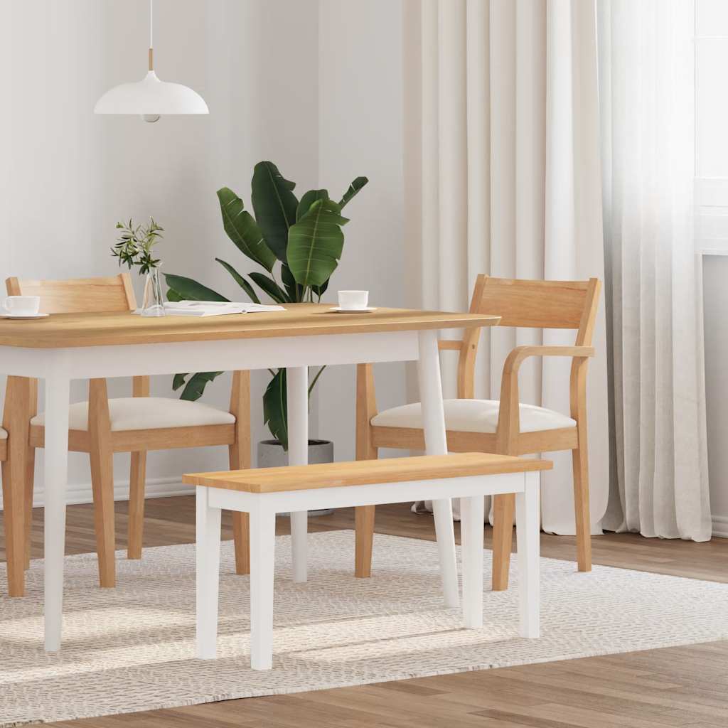 Bank 90 Cm Braun Massivholz Gummibaum