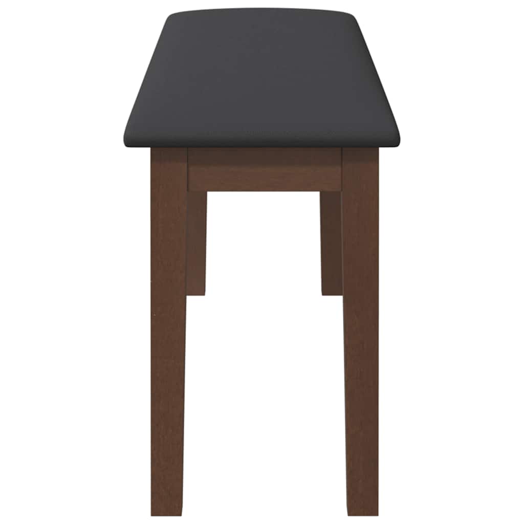 Bank 110 Cm Braun Massivholz Gummibaum