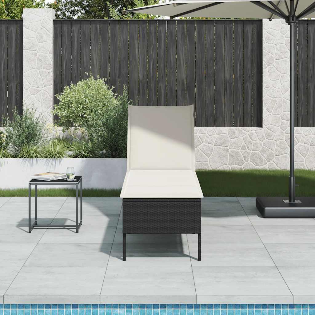 Sonnenliege Mit Auflage 55X200X44 Cm Poly Rattan