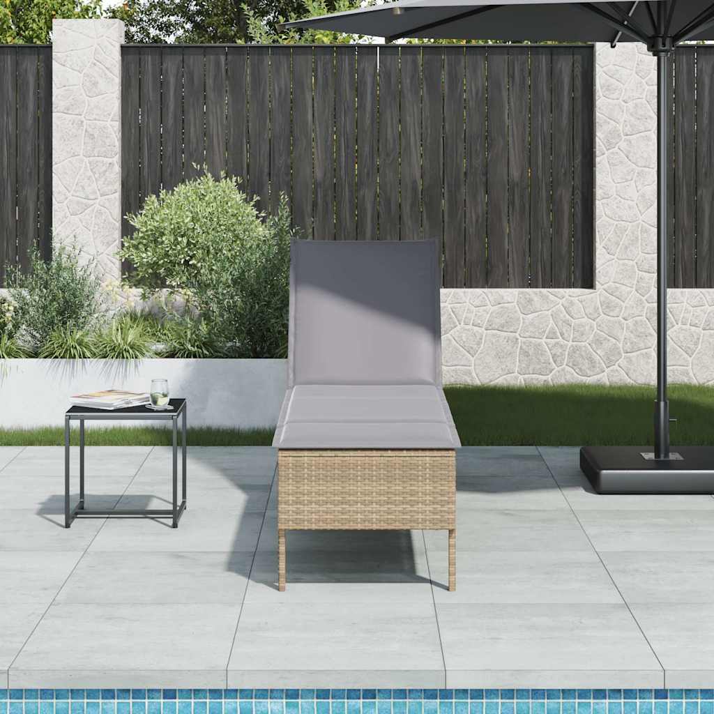 Sonnenliege Mit Auflage 55X200X44 Cm Poly Rattan