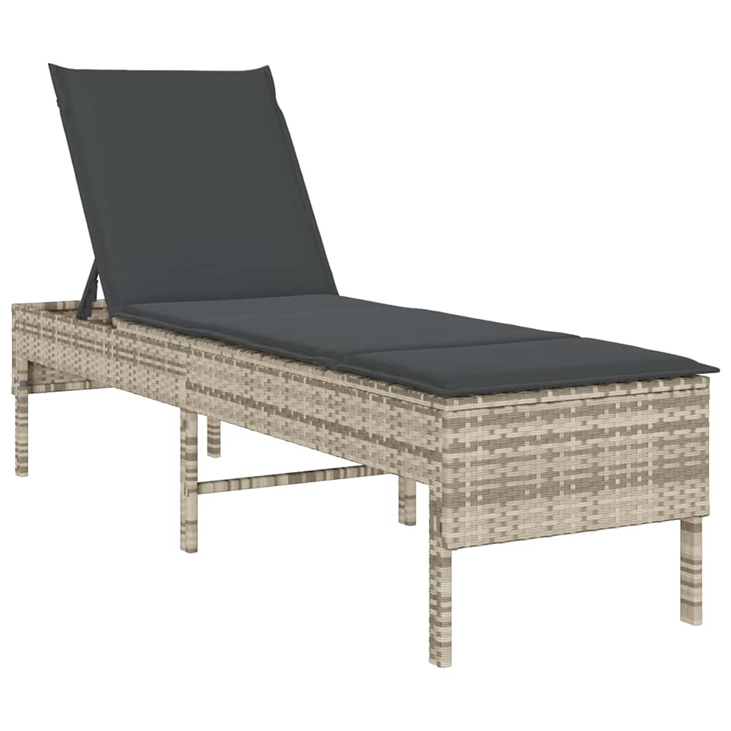 Sonnenliege Mit Auflage 55X200X44 Cm Poly Rattan