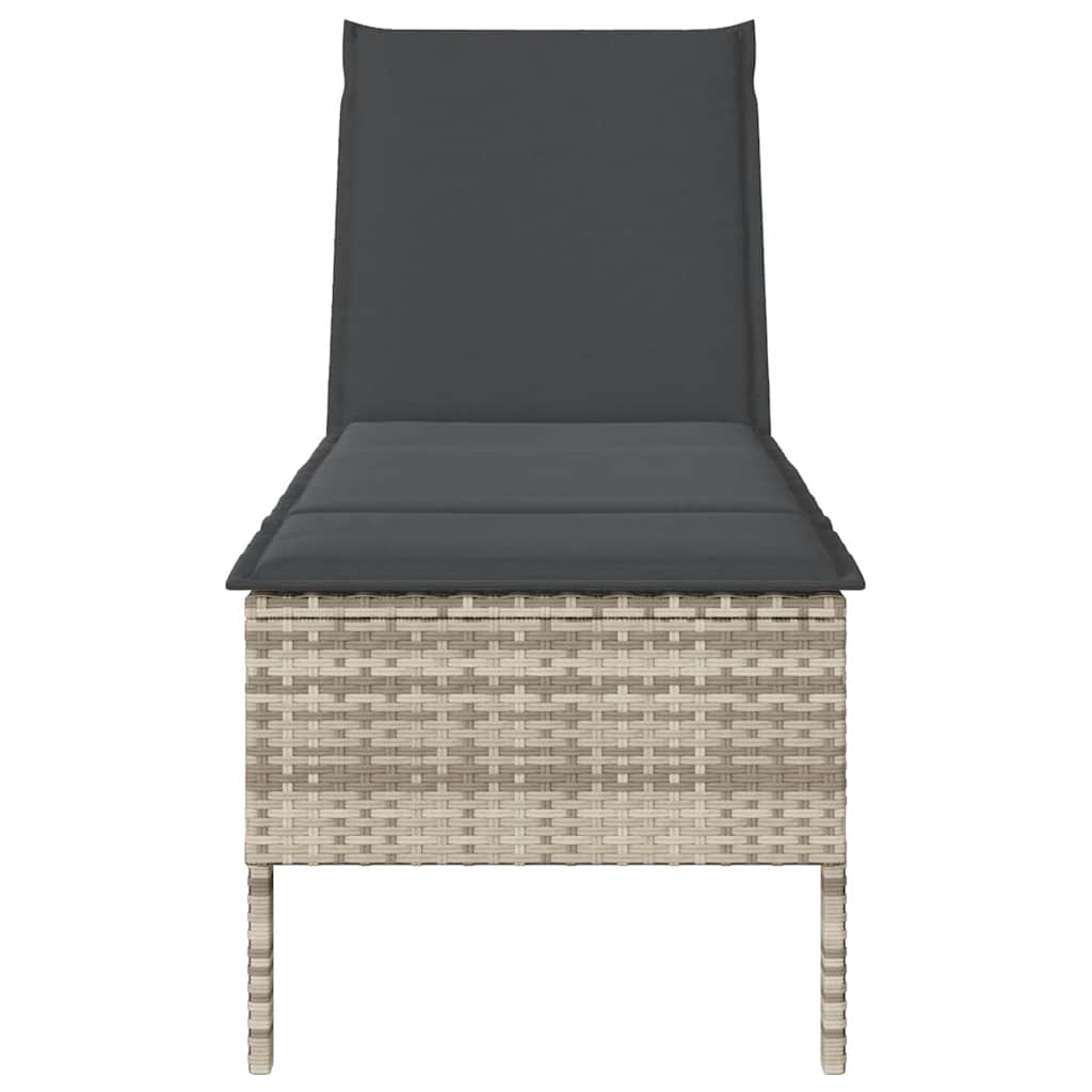Sonnenliege Mit Auflage 55X200X44 Cm Poly Rattan