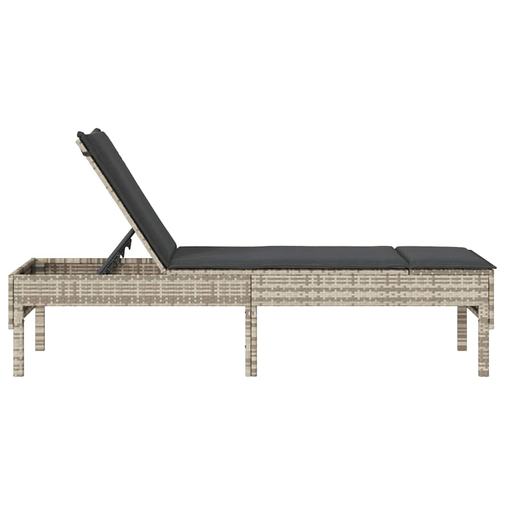 Sonnenliege Mit Auflage 55X200X44 Cm Poly Rattan