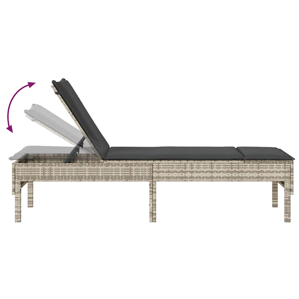 Sonnenliege Mit Auflage 55X200X44 Cm Poly Rattan