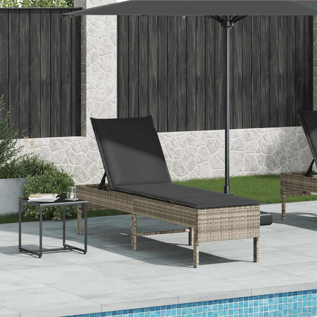 Sonnenliege Mit Auflage 55X200X44 Cm Poly Rattan