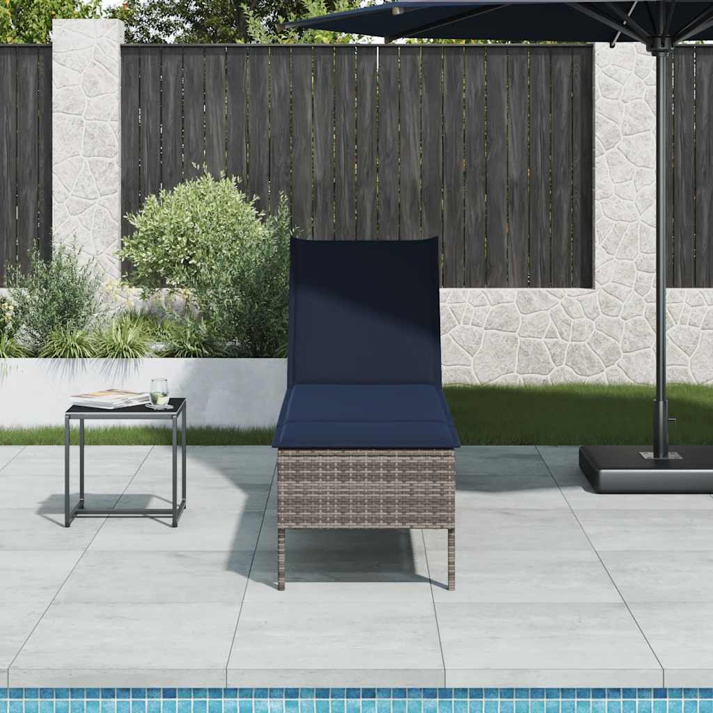 Sonnenliege Mit Auflage 55X200X44 Cm Poly Rattan
