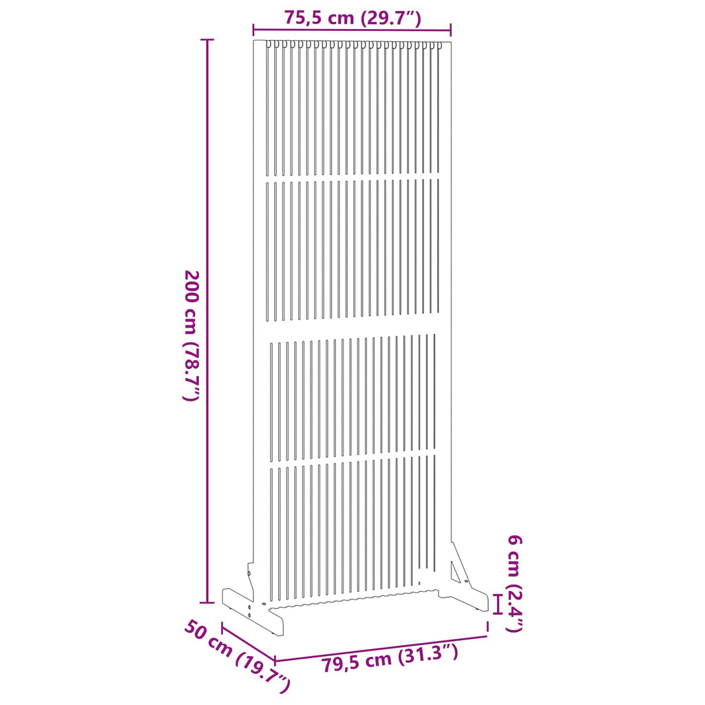 Sichtschutz Braun 79,5 X 50 X Massivholz Akazie
