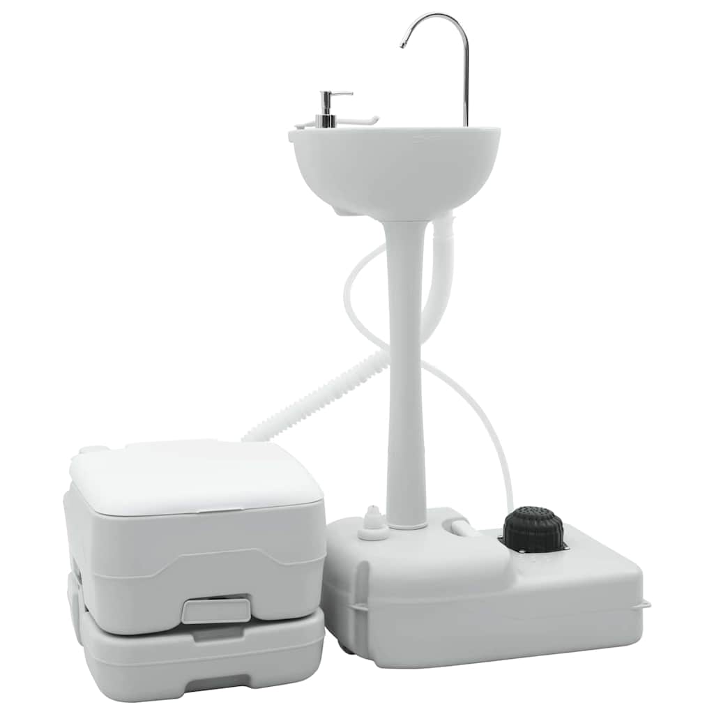 Camping Toiletten-Set 2 Pcs Blau Und Weiß