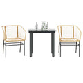 9-Tlg. Garten-Essgruppe Mit Kissen Schwarz Poly Rattan Glas