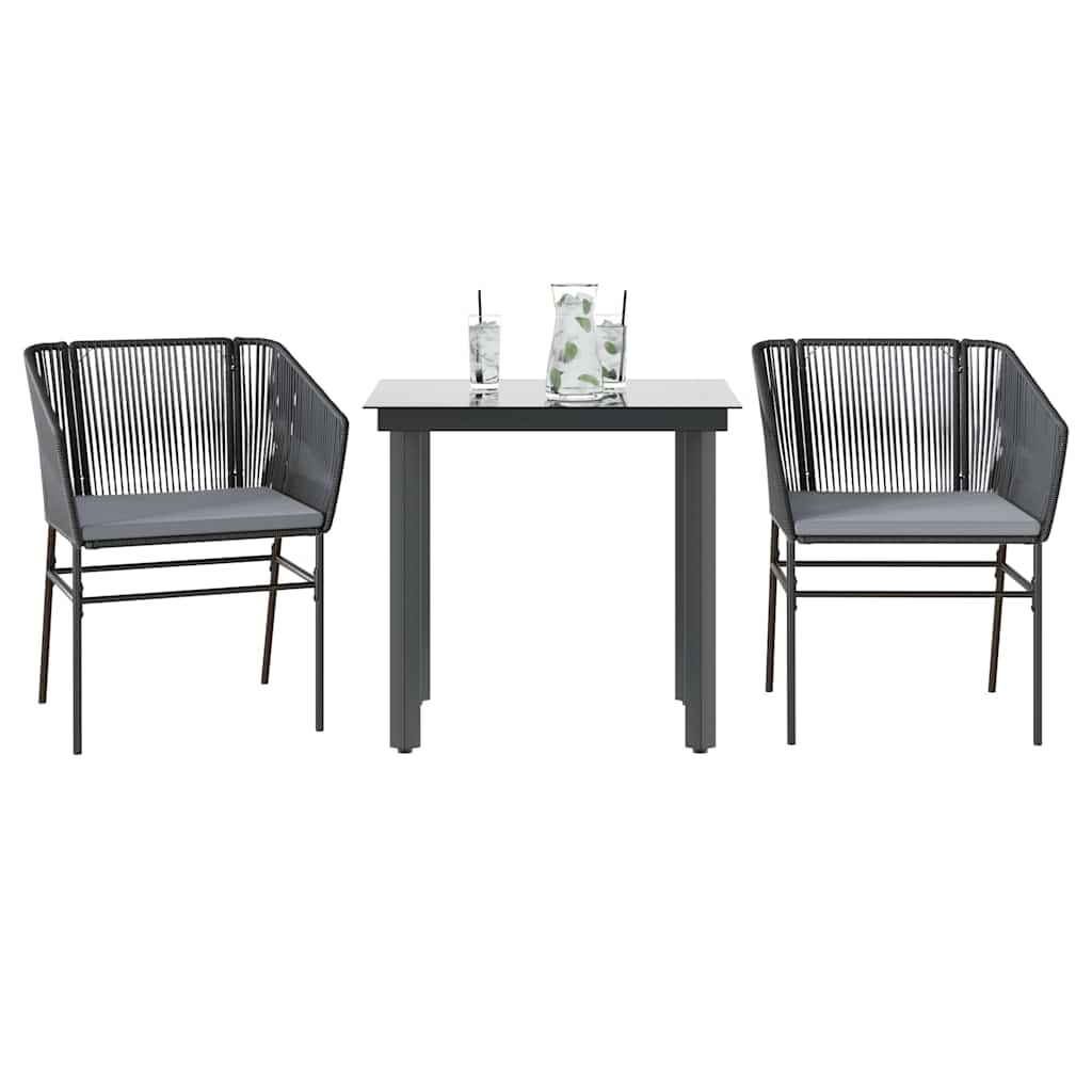 9-Tlg. Garten-Essgruppe Mit Kissen Poly Rattan Glas