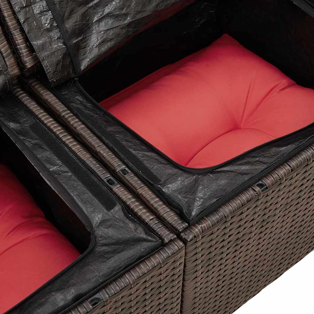 Garten-Sofa Mit Kissen 120 X 62 X 69 Cm Poly-Rattan