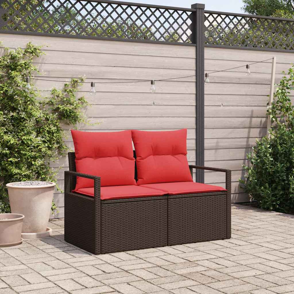 Garten-Sofa Mit Kissen 120 X 62 X 69 Cm Poly-Rattan