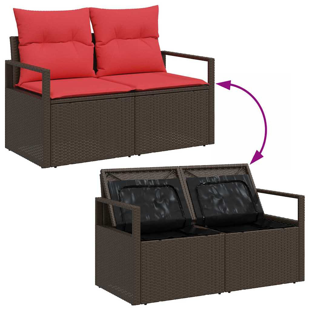 Garten-Sofa Mit Kissen 120 X 62 X 69 Cm Poly-Rattan