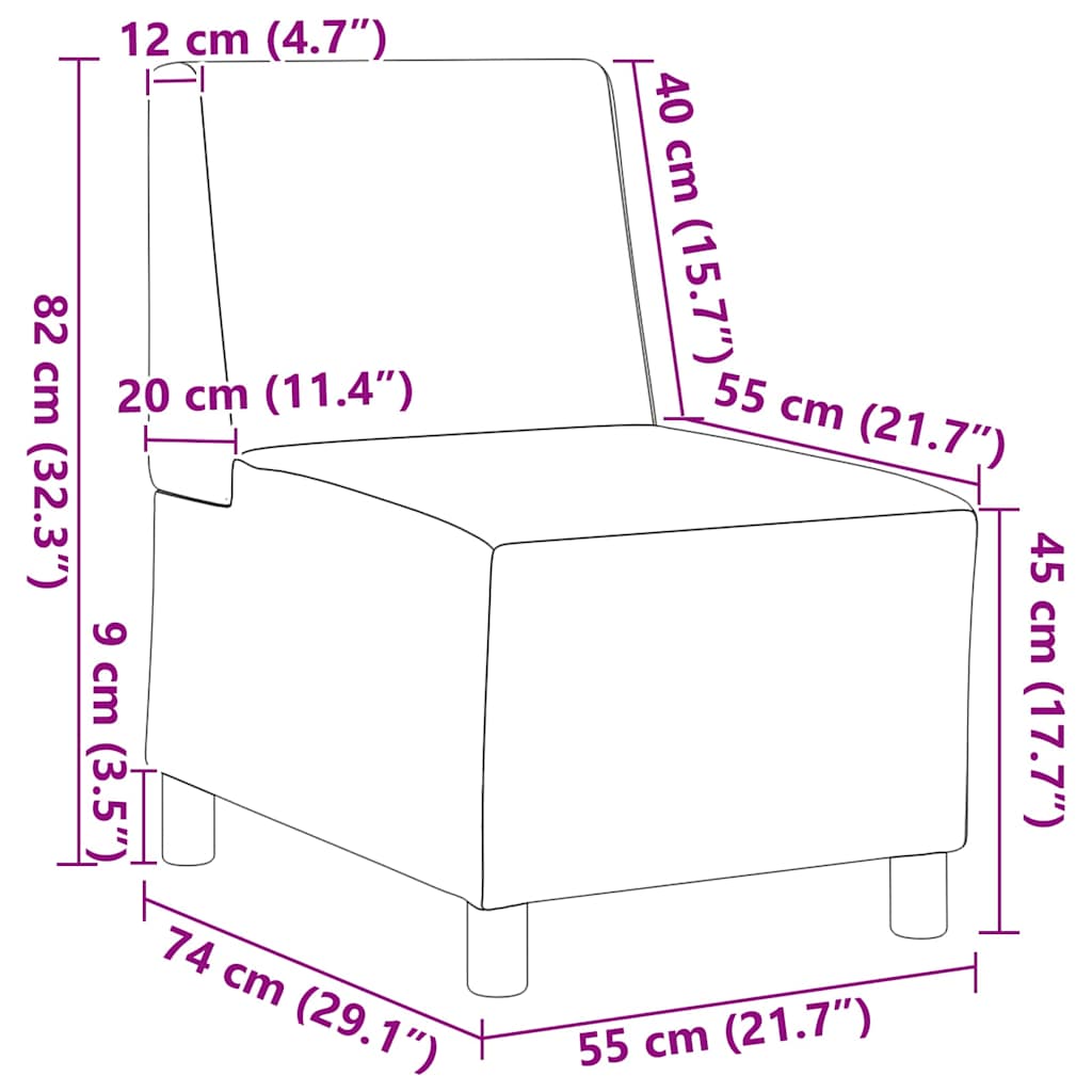 Modulares Armfreies Sofa 3 Pcs 55 X 74 X 82 Cm Stoff