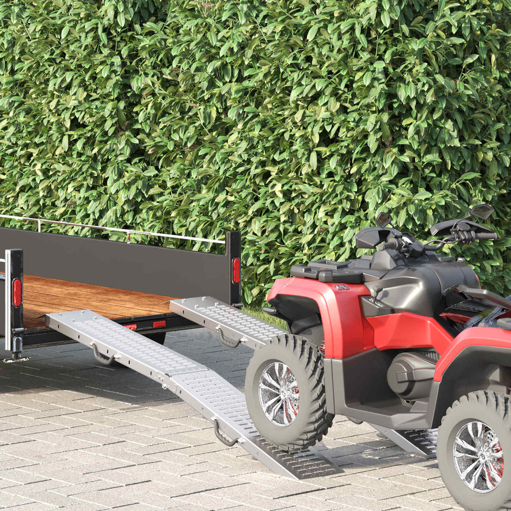 Faltbare Rampe 200Kg Pro Rampe 2 Stk. Silber 186 X 23 X 4,5 Cm
