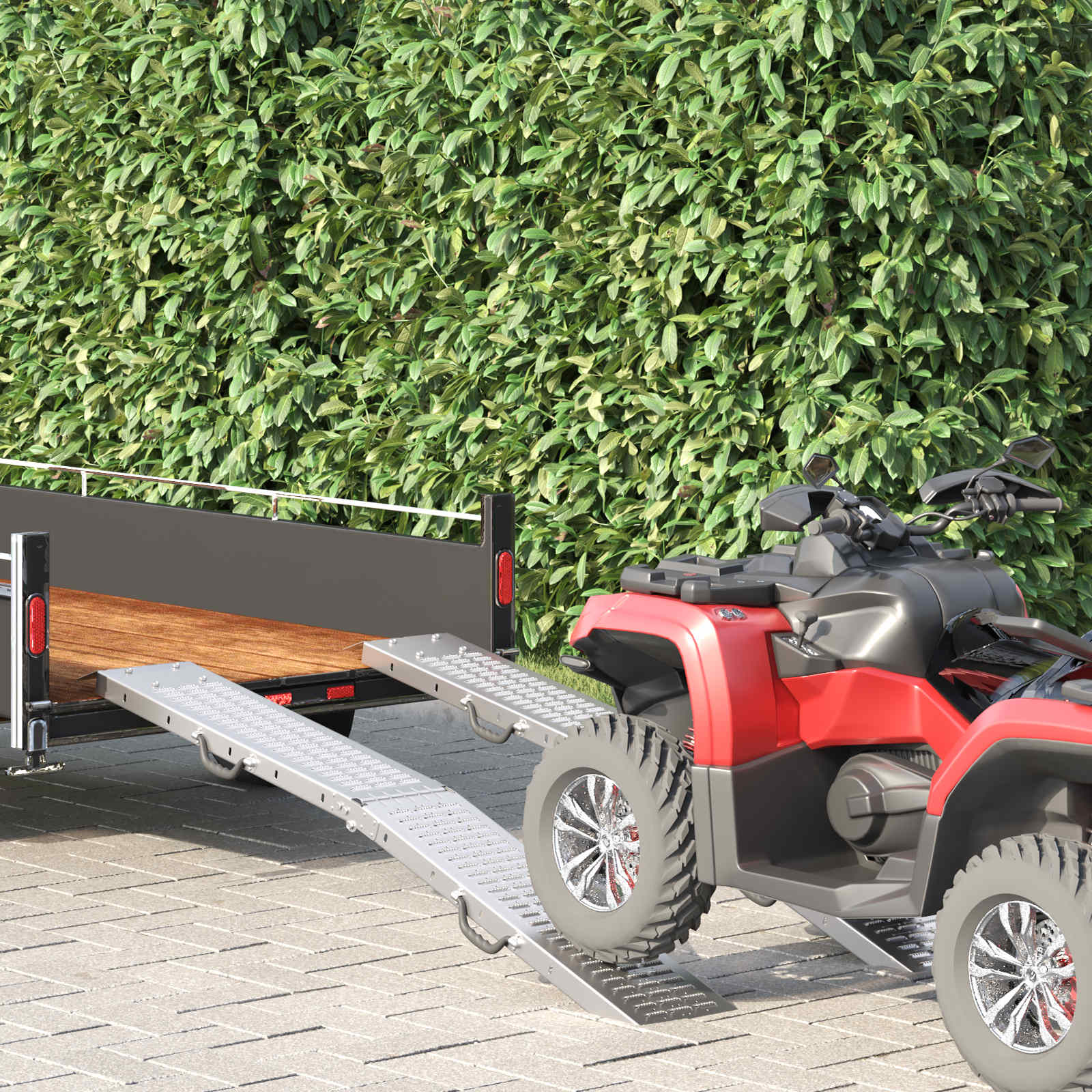 Faltbare Rampe 200Kg Pro Rampe 2 Stk. Silber 186 X 23 X 4,5 Cm