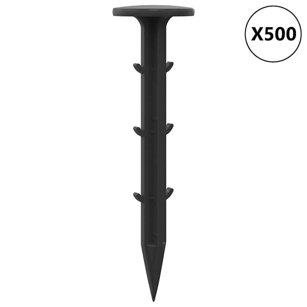 Bodenheringe 500 Pcs Schwarz Ø3 X 11 Cm Kunststoff