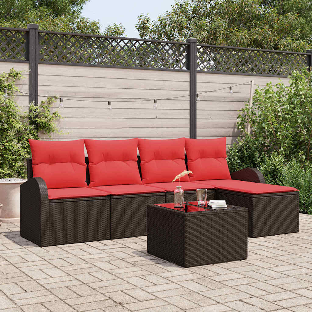 Sofa Set Mit Kissen 6 Pcs Poly-Rattan