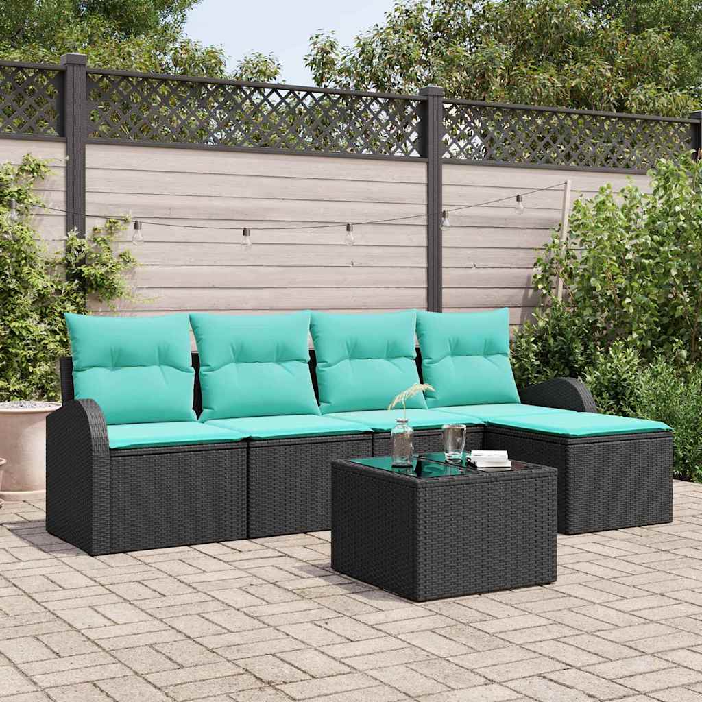 Sofa Set Mit Kissen 6 Pcs Poly-Rattan