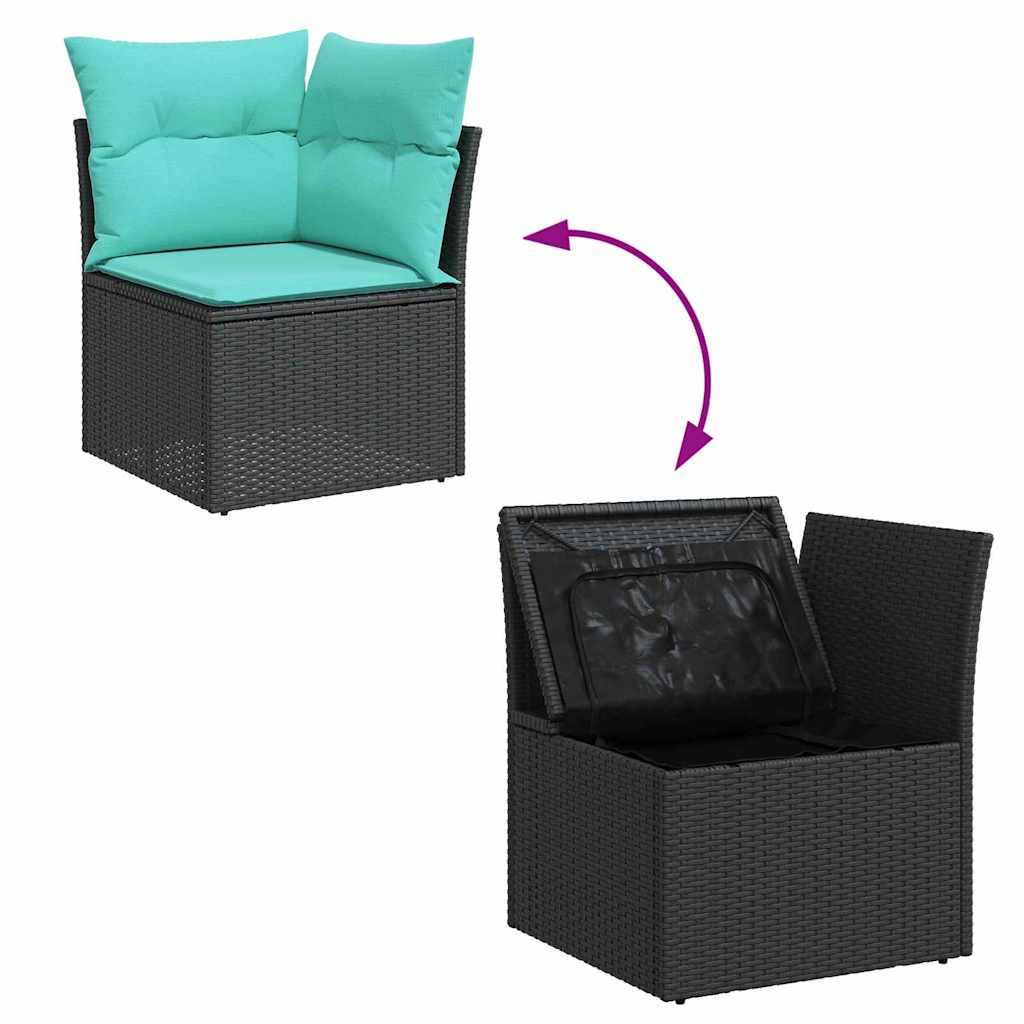Gartensofa-Set Mit Kissen 5 Pcs Poly-Rattan
