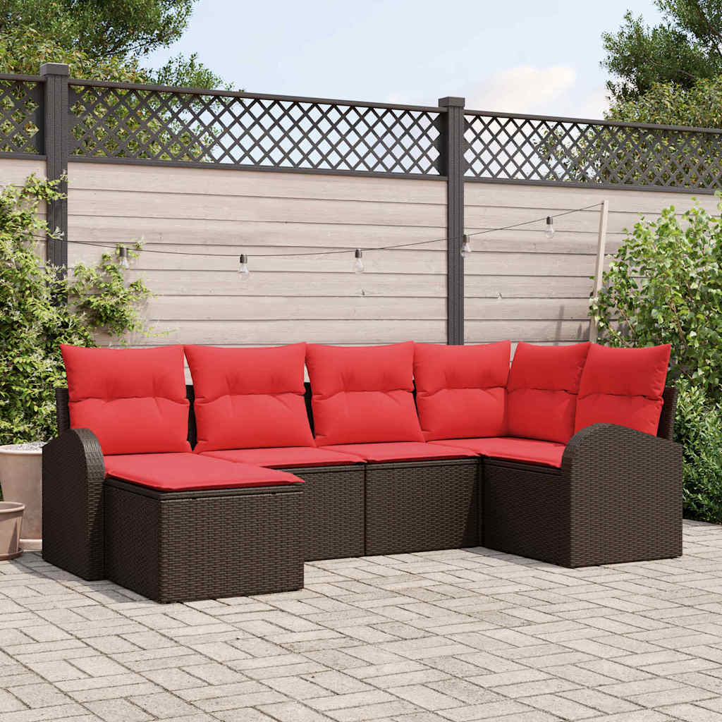 Sofa Set Mit Kissen 7 Pcs Poly-Rattan